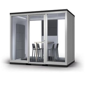 Meetingbox, temporärer Meetingraum, Raumcontainer, Bürocontainer, 2.832 x 3.205 x 2.179 mm (HxBxT), Schallschutz, LED-Beleuchtung, SCHUKO