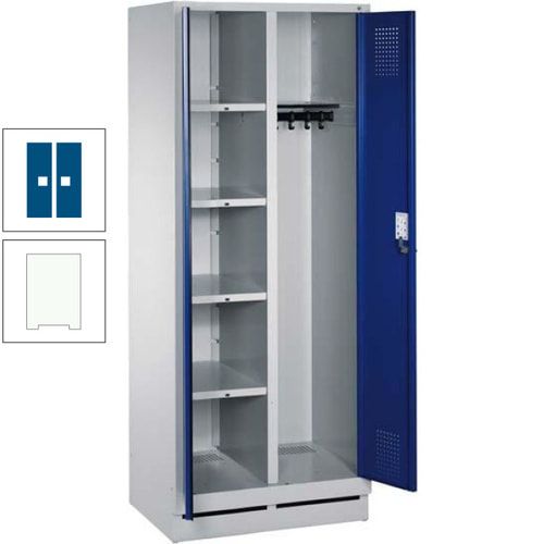Mehrzweckschrank, Doppeltüren, Füße, 2 Abteile a 300 mm, Korpus anthrazitgrau, Tür anthrazitgrau, 1.800 x 600 x 500 mm (HxBxT)