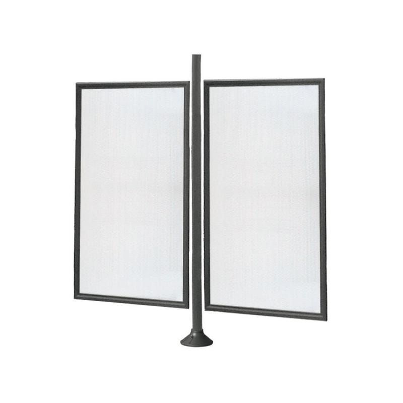 Rückwandverkleidung für Grundmodell, paarweise, Polycarbonat, Aluminiumrahmen, Farbe enzianblau (RAL 5010)