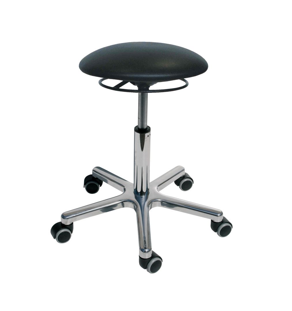 Arbeitshocker - Sitzhöhe 550 - 730 mm - Kunstleder, Pilz - Aluminium Fußkreuz mit Gleitern