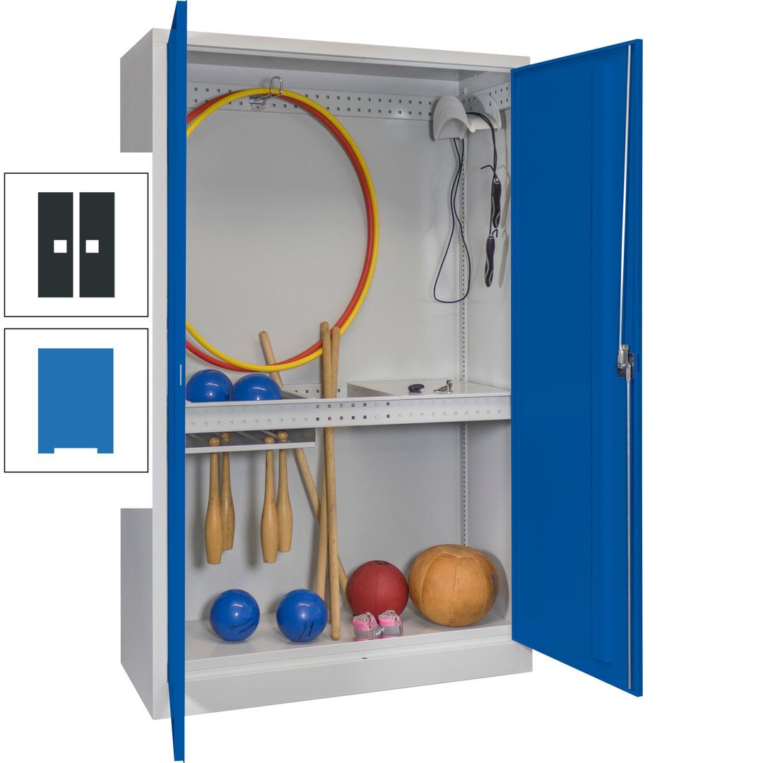 Sportschrank - Vollblechtüren - Variante 3 - 1.950x1.200x500 mm (HxBxT) - anthrazitgrau