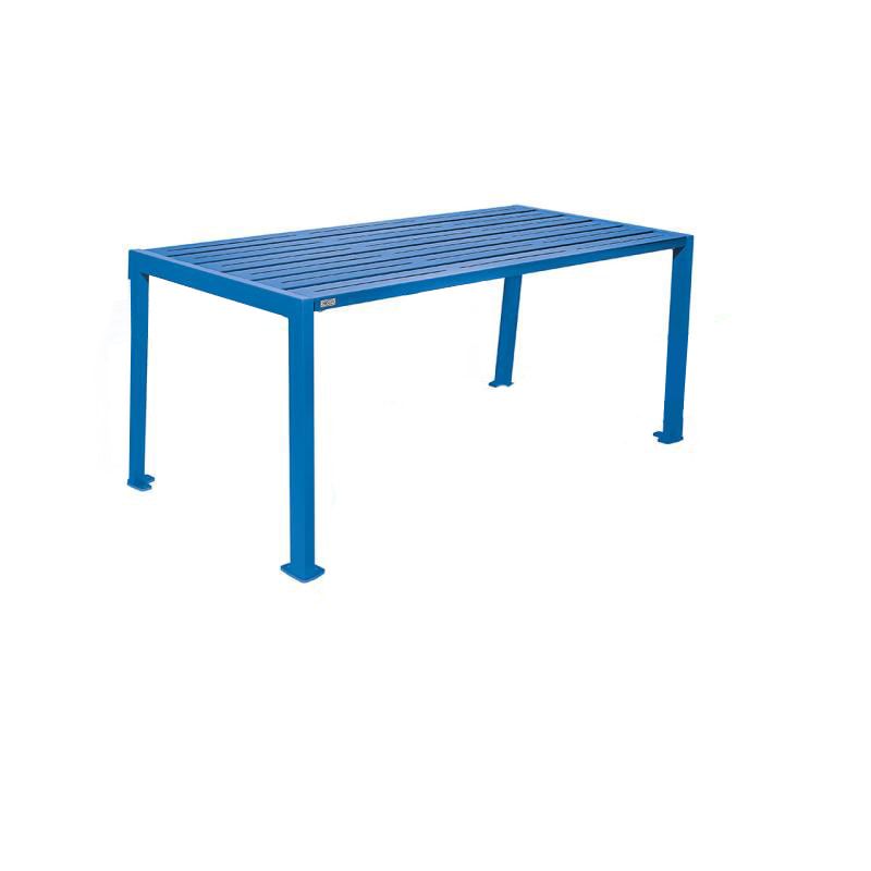 Tisch aus Stahl - verzinkt und beschichtet - 750 x 1.800 x 798 mm (HxBxT) - Farbe enzianblau