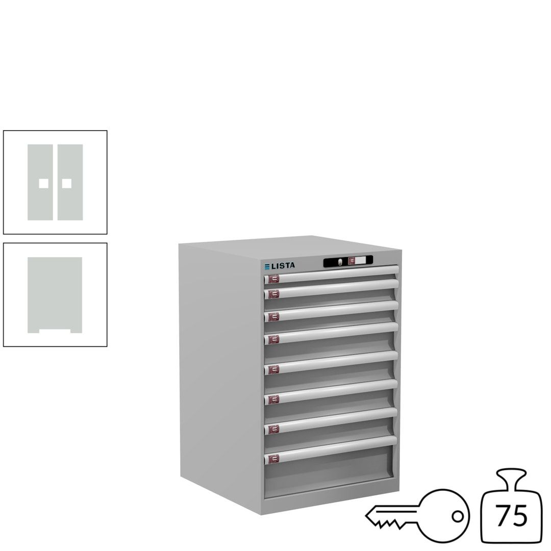 Lista Schubladenschrank - 14.250.010 - 850x564x572 mm (HxBxT) - 8 Schubladen - 75 kg - Key Lock - lichtblau (RAL 5012)