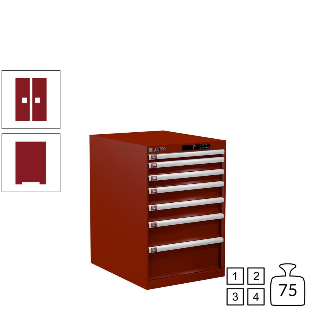 Lista Schubladenschrank - 14.404.010 - 850x564x725 mm (HxBxT) - 7 Schubladen - 75 kg - Key Lock - lichtblau (RAL 5012)