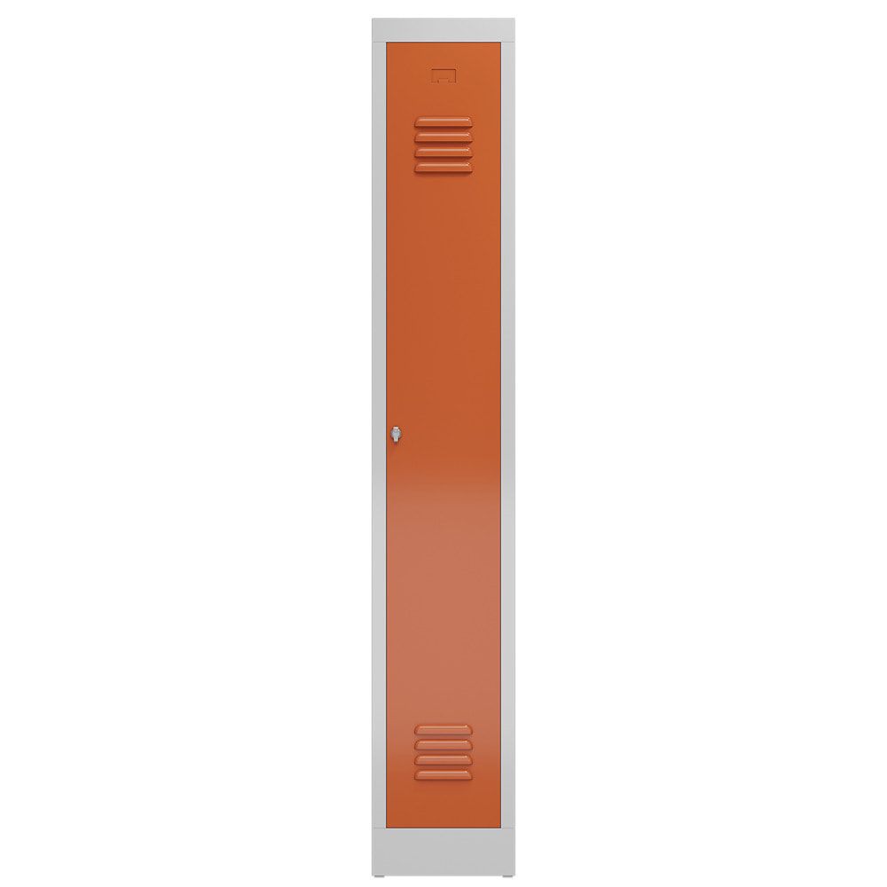 Garderobenschrank, Garderobenspind, 1 Abteil, 1.800 x 310 x 500 mm (HxBxT), Stahl, Drehriegelverschluss, Korpus: lichtgrau, Front: anthrazitgrau