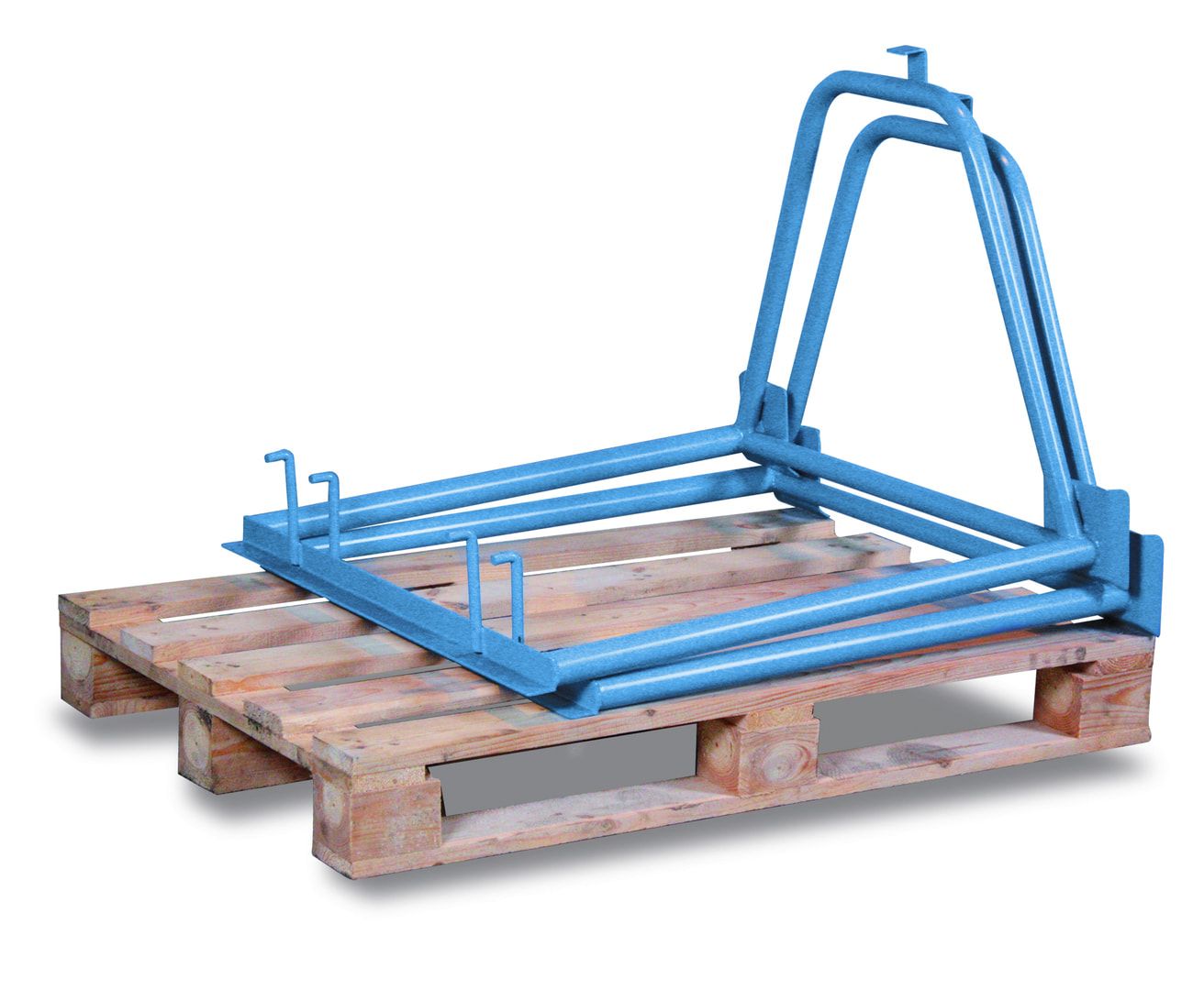 Palettenaufsatzrahmen für Industriepalette - Seiten offen - Höhe 1.000 mm - 3-fach stapelbar - 1.500 kg - lichtblau