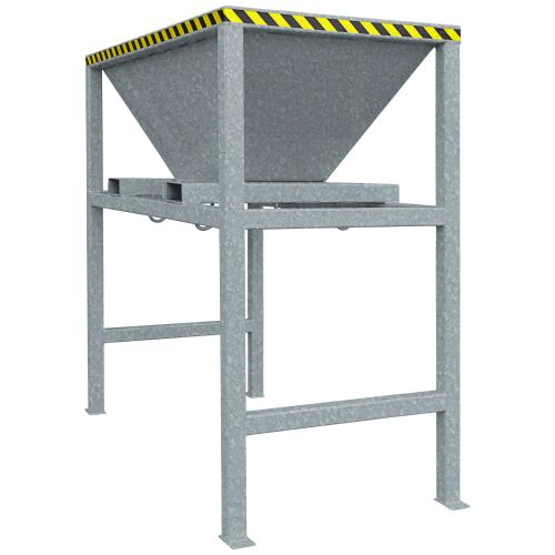 Eichinger Befülltrichter, Übergabesilo, für Big Bags oder Container, Staplertaschen, 4 Ösen, 2.090 x 1.090 x 2.210 mm (HxBxT), Farbe anthrazitgrau