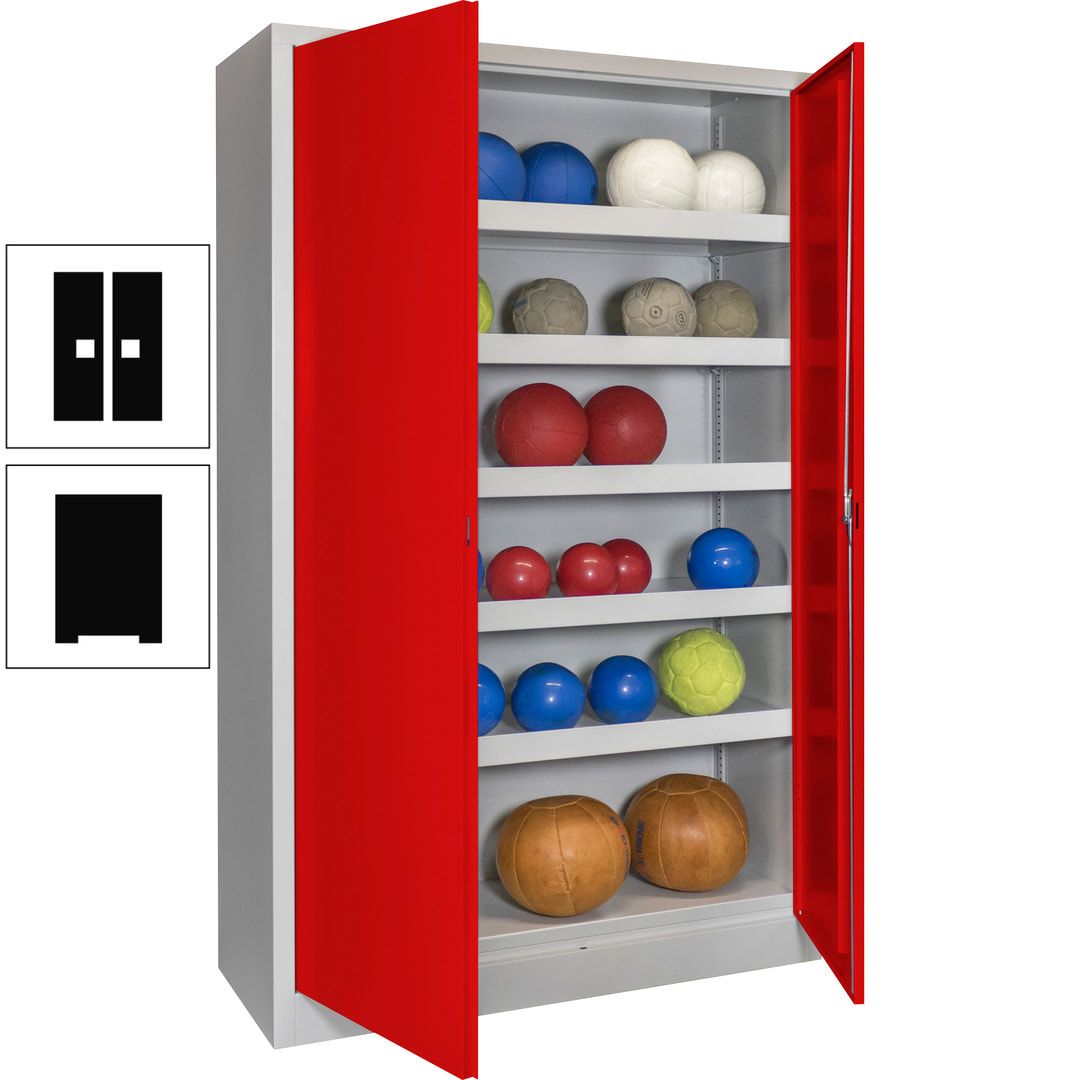 Ballschrank - Vollblechtüren - 5 Böden - 1.950x1.200x500 mm (HxBxT) - anthrazitgrau