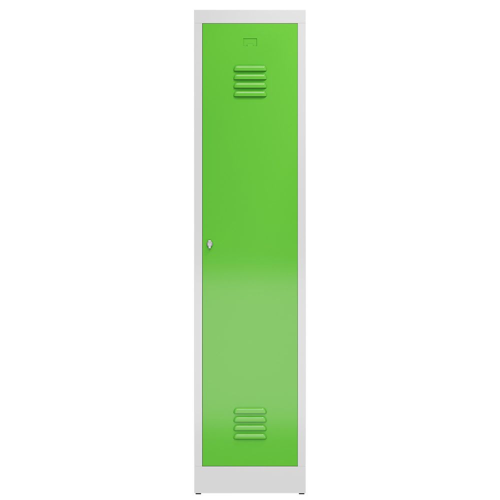 Garderobenschrank, Garderobenspind, 1 Abteil, Abteiltrennwand, 1.800 x 415 x 500 mm (HxBxT), Stahl, Drehriegel, Korpus: lichtgrau, Front: anthrazit