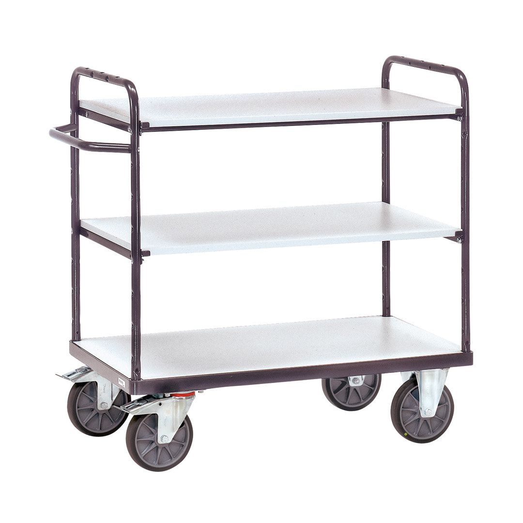 Fetra - ESD-Etagenwagen - Tragkraft 500 kg - 1.111 x 509 x 1.019 mm (HxBxT) - 3 Böden - schiefergrau