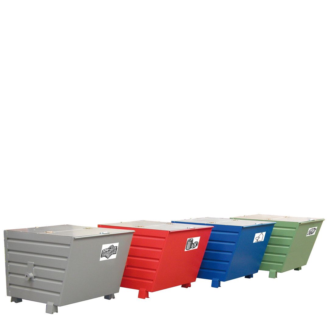 BAUER Stapelkipper 300 l - 500 kg - 600 x 600 x 800 mm (HxBxT) - 3-Fach stapelbar - blau