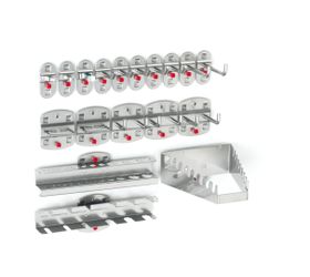 Werkzeughalterset, Hakenset, 18-teilig, für Lochplatten, Schraubsystem, Farbe wählbar