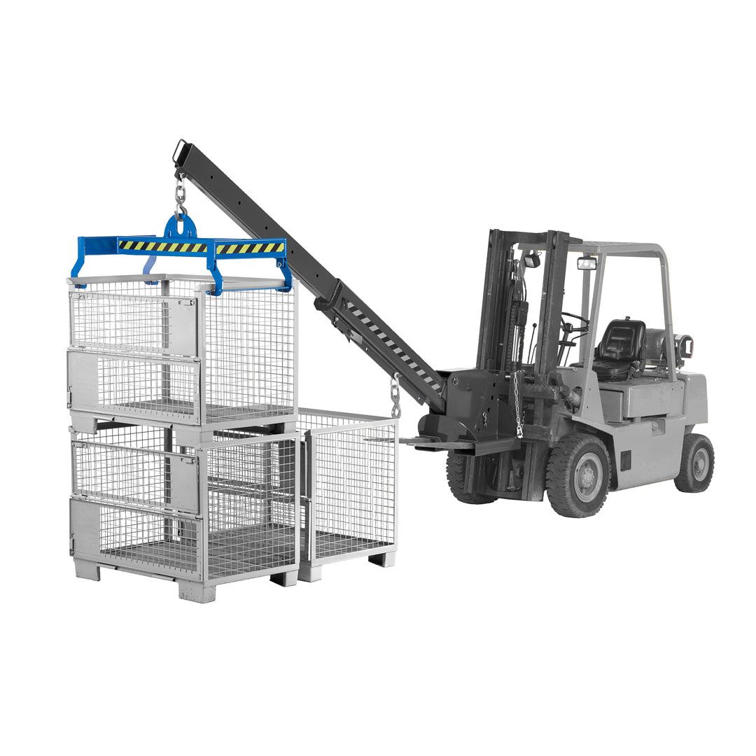 Krantraverse für den Transport von Eurogitterboxen - Traglast 1 t - enzianblau (RAL 5010)