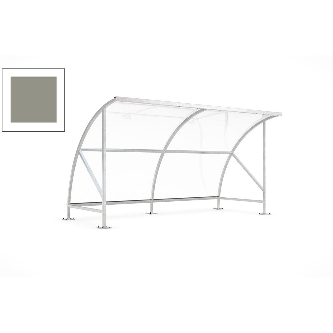 Fahrradunterstand - Fahrradgarage mit Bogendach - Stahl und Kunststoff - 2.290 x 4.130 x 2.100 mm (HxBxT) - Farbe Achatgrau