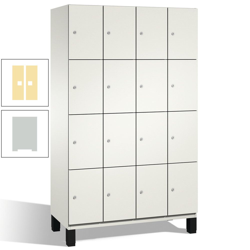 Fächerschrank, Stahlschrank, 16 Fächer, Türöffnungsbegrenzer, mit Füßen, Korpus lichtgrau, Tür anthrazitgrau, 1.980 x 1.200 x 525 mm (HxBxT)
