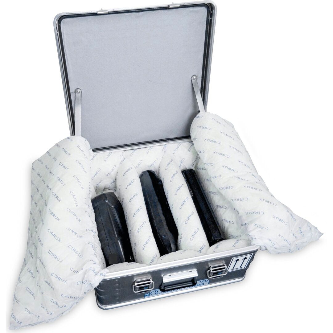 Akku-Safe, Transportbox Lithium Batterien, Brandschutz, Aluminium, 250x600x600 mm (HxBxT), 67 l Vol, Polsterung feuerfest , staubfrei, Federfallgriff