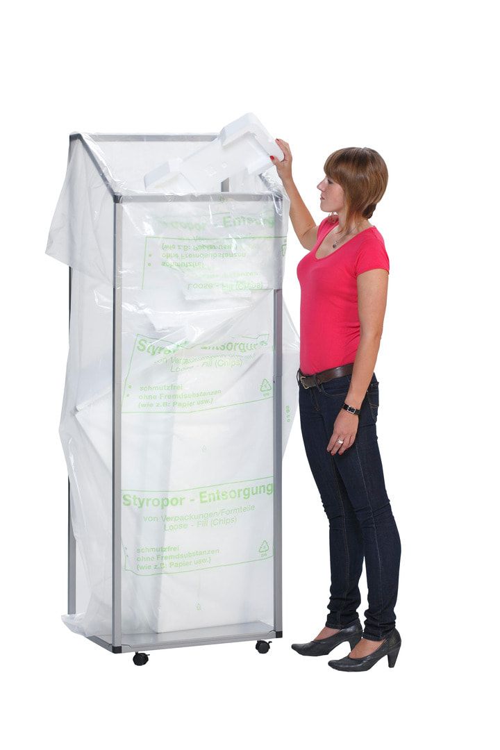 Müllsackständer für 1.000 l Säcke - 1.835 x 630 x 540 mm (H x B x T) - blau
