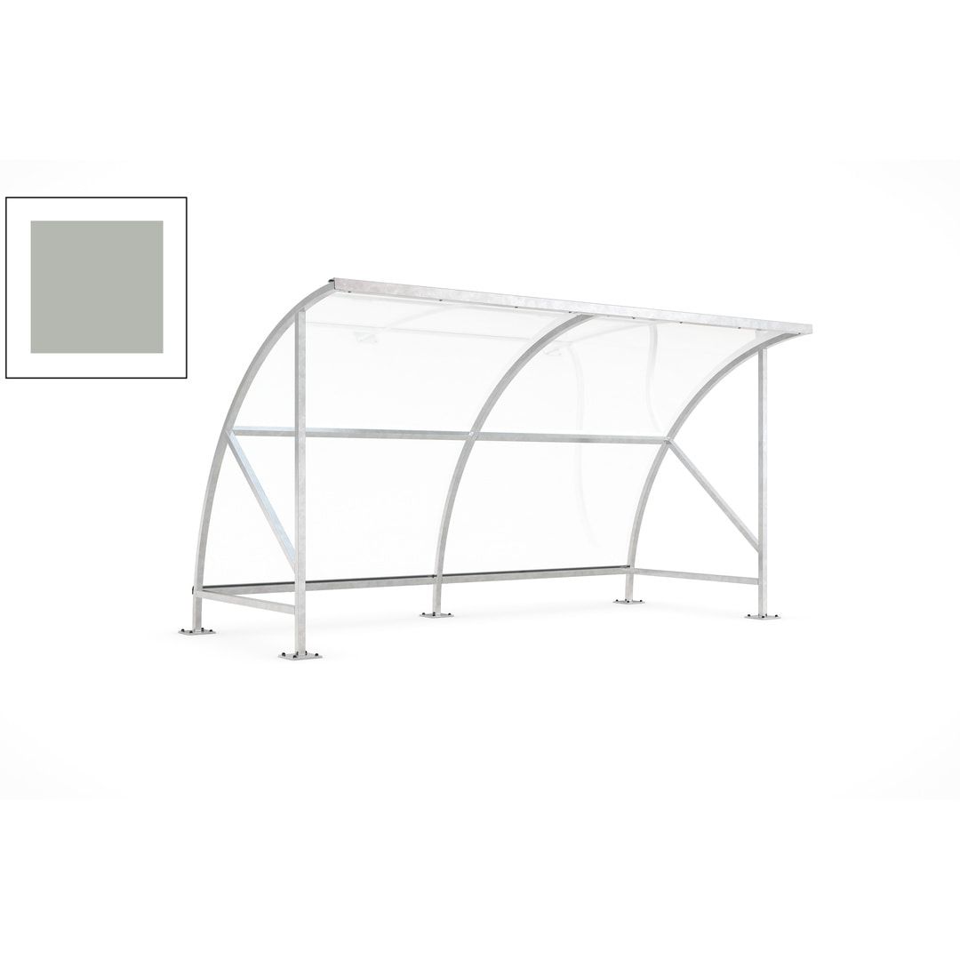Fahrradunterstand - Fahrradgarage mit Bogendach - Stahl und Kunststoff - 2.290 x 4.130 x 2.100 mm (HxBxT) - Farbe Achatgrau
