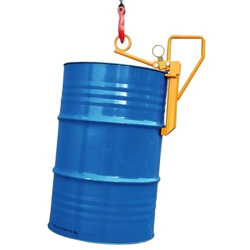 Eichinger Fassklemme, Kran, 200 l Sickenfässer, auch offene Fässer, Traglast 350 kg, verschweißt, mit Fass-Stabilisator, Farbe enzianblau (RAL 5010)