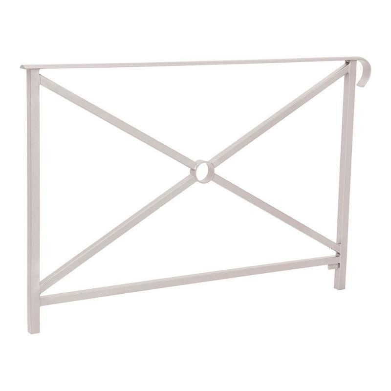 Geländer Kreuz und Kreis - 1.000 x 1.500 mm - flacher Handlauf - Farbe enzianblau - Außengeländer Systemgeländer
