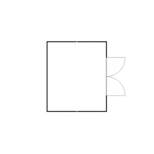 Isolierter Gefahrstoffcontainer - 2.520 x 5.050 x 4.340 mm (HxBxT) - Auffangvolumen 2 x 1.480 l - Sensorlüfter - Doppelflügeltür kurze Seite