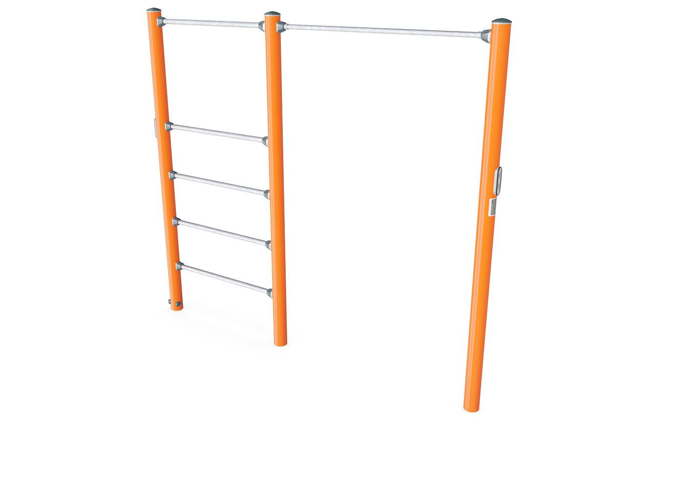 Pull-Up Station, Liegestütze Klimmzug, interaktiv, App, feuerverzinkt, Calisthenics, ab 13 Jahre, 2 Nutzer, 2.400 x 130 x 2.270 mm (HxBxT), Grau
