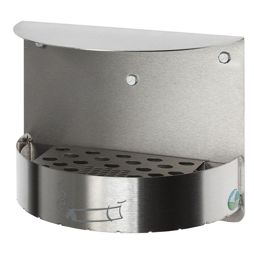 Wandascher - 1,5 l - mit Haube - Aschenbecher - antik-silber struktur