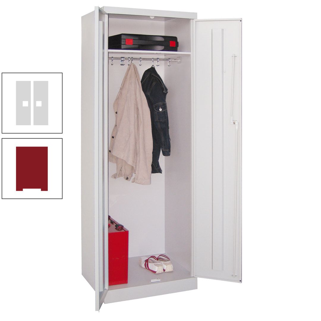 Garderobenschrank - 1 Fachboden - Kleiderstange - 1.800x600x500 mm (HxBxT) - Zylinderschloss - anthrazitgrau