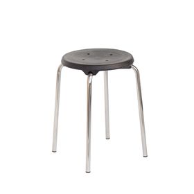 Hocker - Stapelhocker - Sitzhöhe 500 mm - PU schwarz - Gestellfarbe wählbar