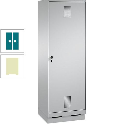 Doppel-Spind, Garderobenschrank, 1 Tür für 2 Abteile a 300 mm, Korpus anthrazitgrau, Türen anthrazitgrau, 1.800 x 600 x 500 mm (HxBxT)