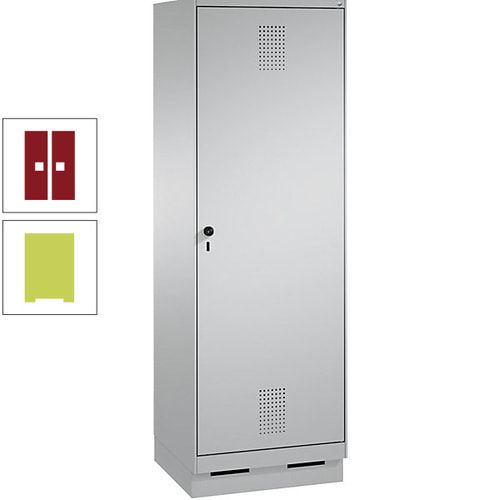 Doppel-Spind, Garderobenschrank, 1 Tür für 2 Abteile a 300 mm, Korpus anthrazitgrau, Türen anthrazitgrau, 1.800 x 600 x 500 mm (HxBxT)