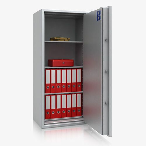 Dokumententresor, Geldschrank, Safe, VdS Klasse 2, 60 Minuten feuerfest, Türen 1-flügelig, 1.158 x 710 x 497 mm (HxBxT), Farbe lichtgrau (RAL 7035)