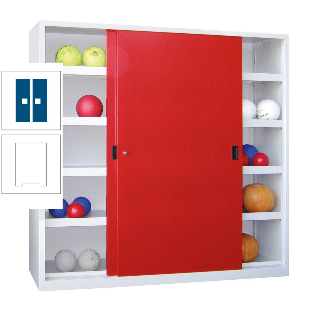 Ballschrank - Schiebetüren - Trennwand - 8 Böden - 1.950x1.500x600 mm (HxBxT) - anthrazitgrau