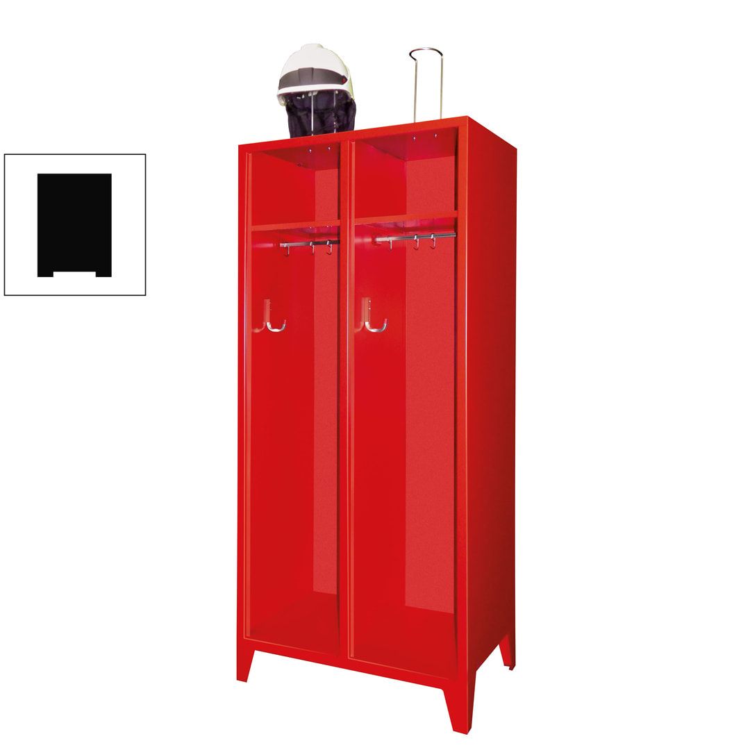Feuerwehrschrank - 3 Abteile - offenes Ablagefach - 2.100 x 1.230 x 500 mm (HxBxT) - anthrazitgrau