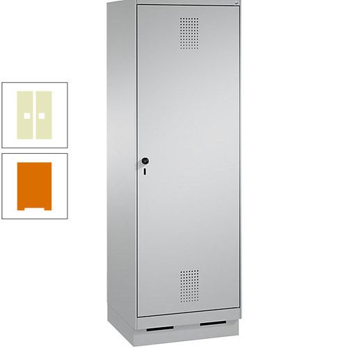 Doppel-Spind, Garderobenschrank, 1 Tür für 2 Abteile a 300 mm, Korpus anthrazitgrau, Türen anthrazitgrau, 1.800 x 600 x 500 mm (HxBxT)