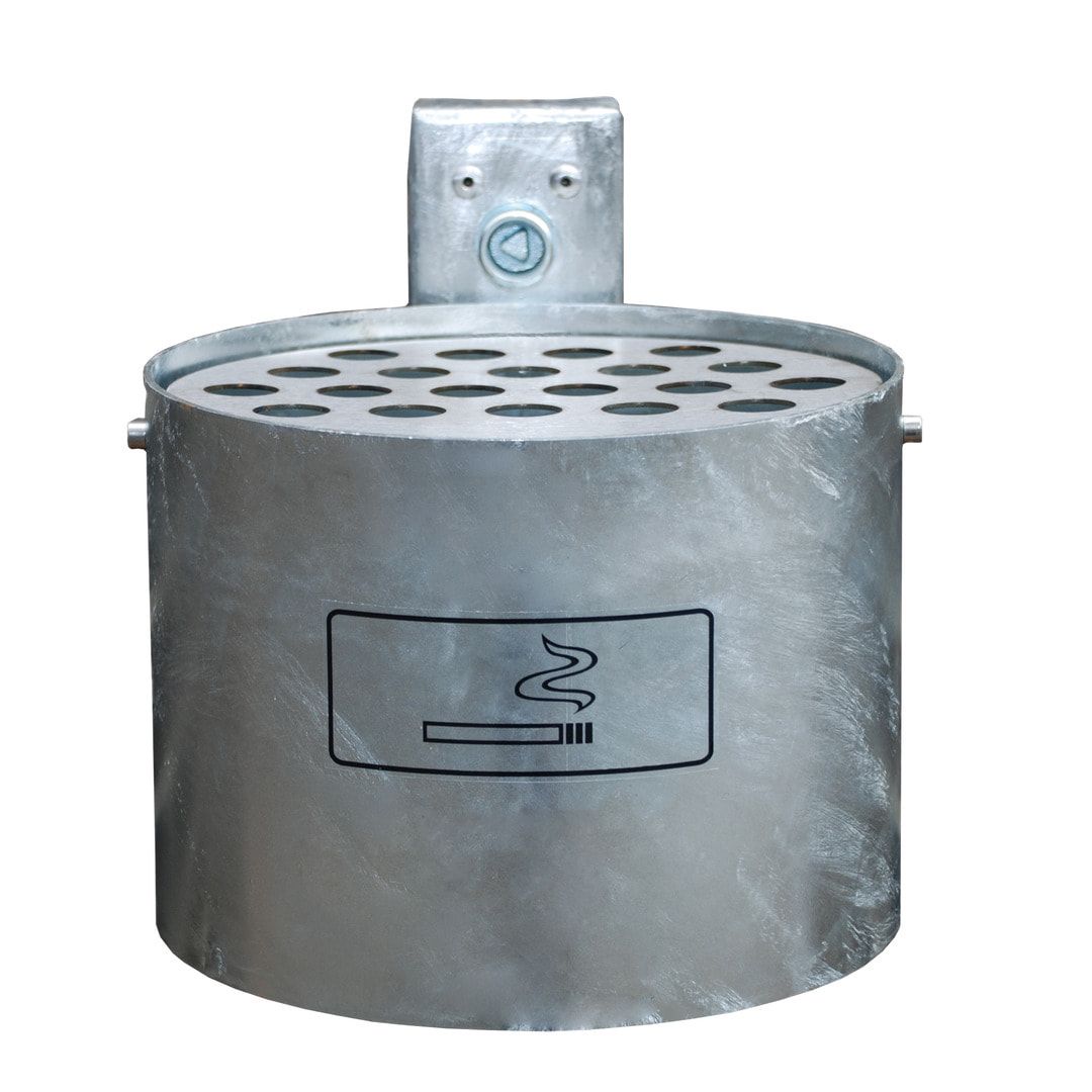 Rundascher - 4 l - Wand- o. Pfostenmontage - Aschenbecher - anthrazitgrau