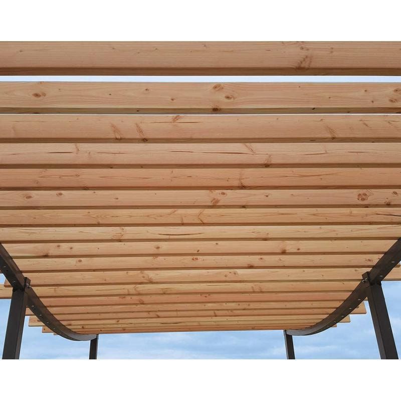 Pergola Grundmodell, Kiefer druckimprägniert Klasse 4, Stahlrohr 80x80 mm, 2.910 x 2.520 x 3.020 mm (HxBxT) fvz, beschichtet, Farbe Enzianblau