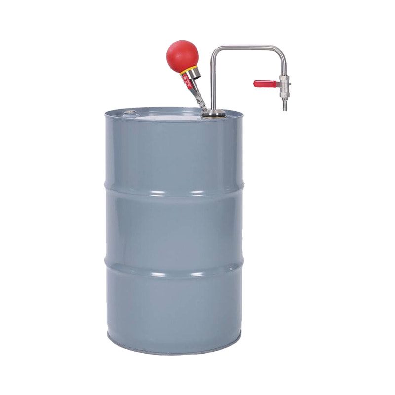 Handpumpe - Balgpumpe - für hochreine Lösemittel - mit Auslaufbogen - Tauchtiefe 600 mm, elektrisch leitfähig - für Fässer und Tanks