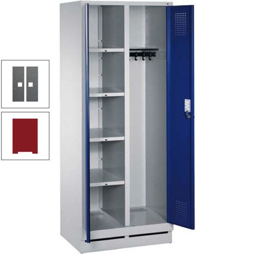 Mehrzweckschrank, Doppeltüren, Füße, 2 Abteile a 300 mm, Korpus anthrazitgrau, Tür anthrazitgrau, 1.800 x 600 x 500 mm (HxBxT)