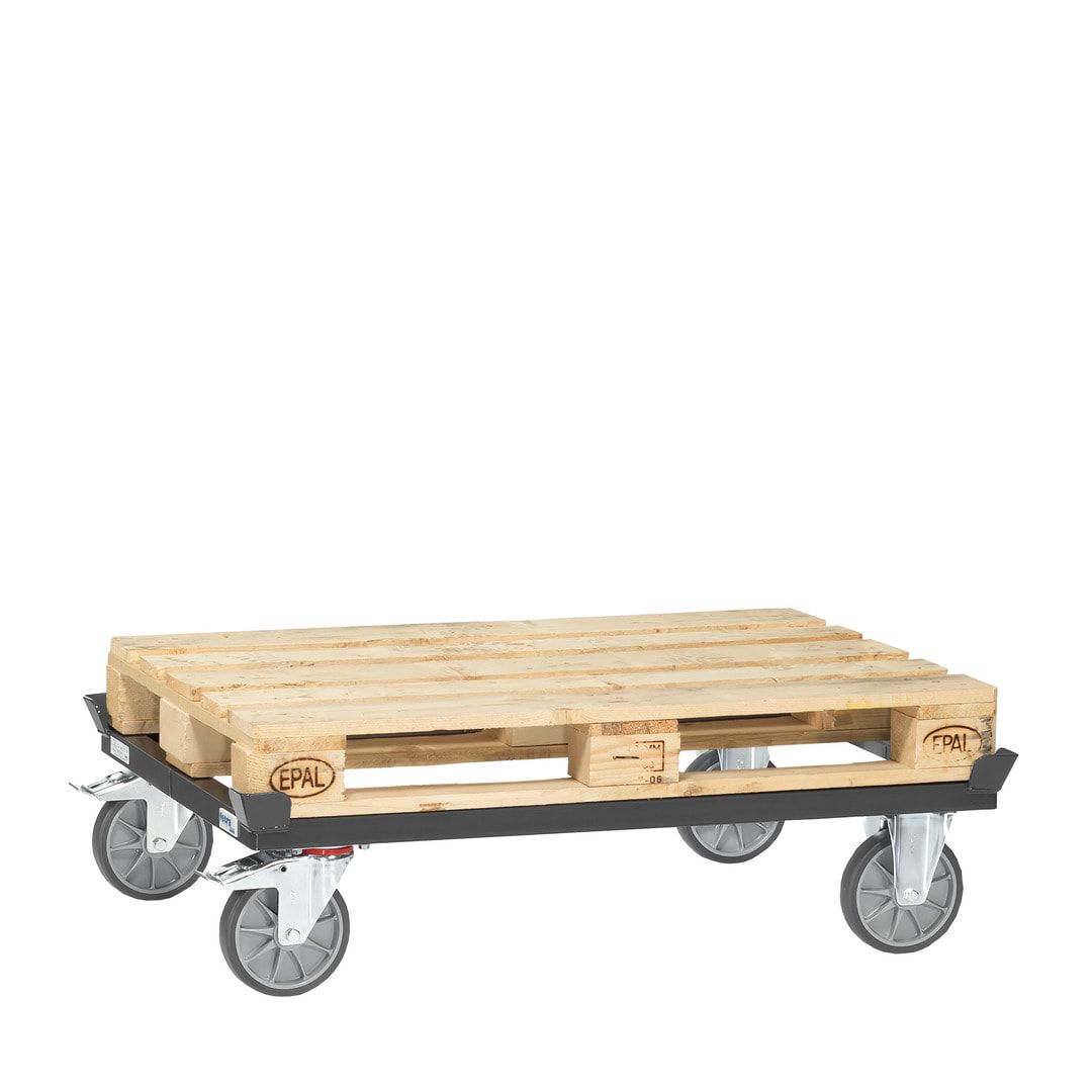 Fetra Palettenfahrgestell - Tragkraft 1.050 kg - 329 x 855 x 1.255 mm (HxBxT) - Polyamid-Rollen - anthrazitgrau