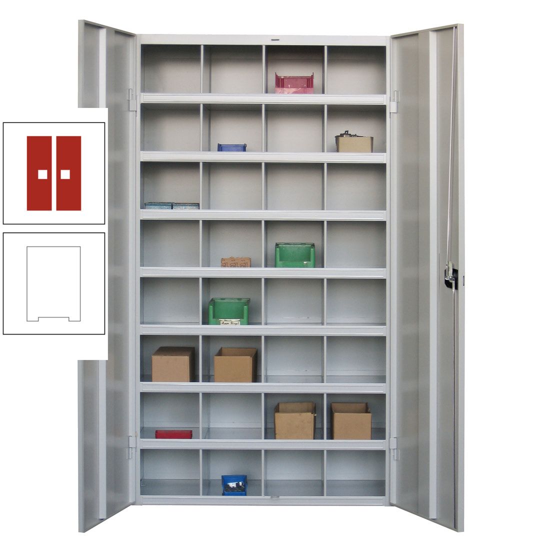 Fächerschrank - Sortierstation - Büroschrank - 32 Fächer - 1.800 x 1.000 x 530 mm (HxBxT) - Materialschrank - anthrazitgrau