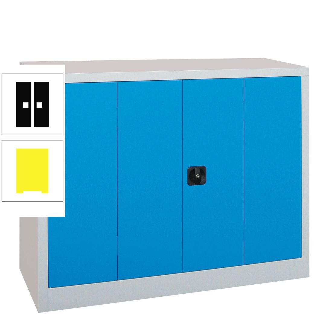 Falttürenschrank - 1.000x1.200x400 mm (HxBxT) - 2 Einlegeböden, gepulvert - Zylinderschloss - anthrazitgrau