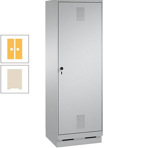 Doppel-Spind, Garderobenschrank, 1 Tür für 2 Abteile a 300 mm, Korpus anthrazitgrau, Türen anthrazitgrau, 1.800 x 600 x 500 mm (HxBxT)