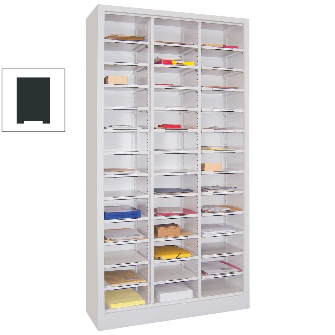 Aktenregal - Dokumentenablage - Sortierstation - Ordnungsregal - 39 Fächer - Büroregal - 1.950 x 1.000 x 400 mm (HxBxT) - anthrazitgrau