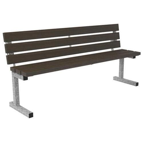 Parkbank, Gartenbank, Bambus Sitzleisten, mobil, mit Rückenlehne, Farbe Bambus dunkel, 822 x 1.770 mm (HxB)