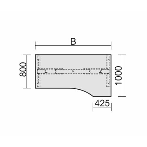 Eckschreibtisch, Ecke rechts, Elektro Pro+, elektronisch höhenverstellbar, 625-1.285 x 1.600 x 1.000 mm (HxBxT), Gestell silber, Dekor Ahorn