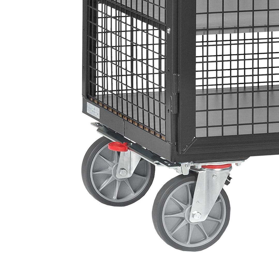 Fetra - Etagen-Kastenwagen - Tragkraft 750 kg - 680 x 1.000 mm (BxT) - Drahtgitter - 2 Türen - Stangenverschluss - brillantblau
