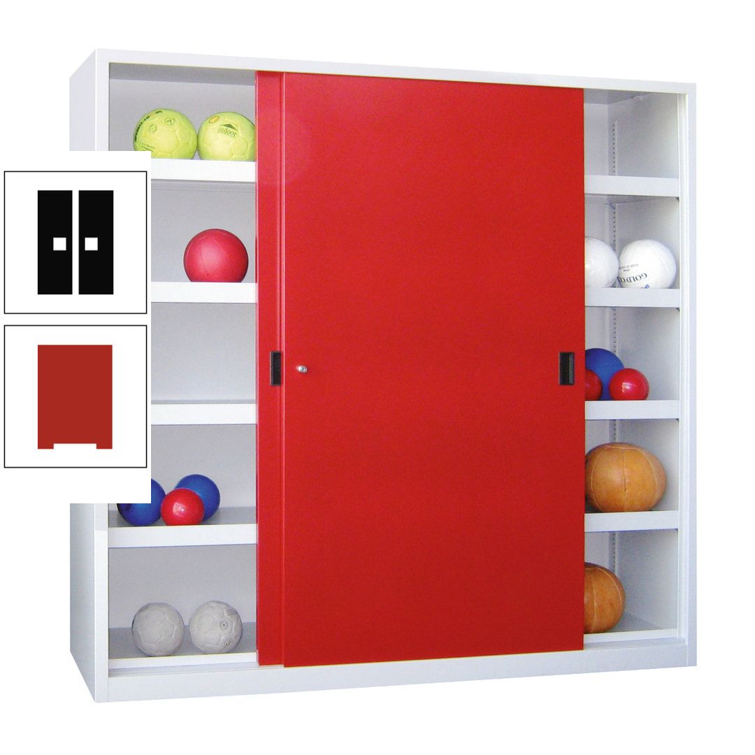 Ballschrank - Schiebetüren - Trennwand - 8 Böden - 1.950x1.500x600 mm (HxBxT) - anthrazitgrau