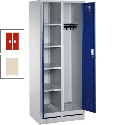 Mehrzweckschrank, Doppeltüren, Füße, 2 Abteile a 300 mm, Korpus anthrazitgrau, Tür anthrazitgrau, 1.800 x 600 x 500 mm (HxBxT)