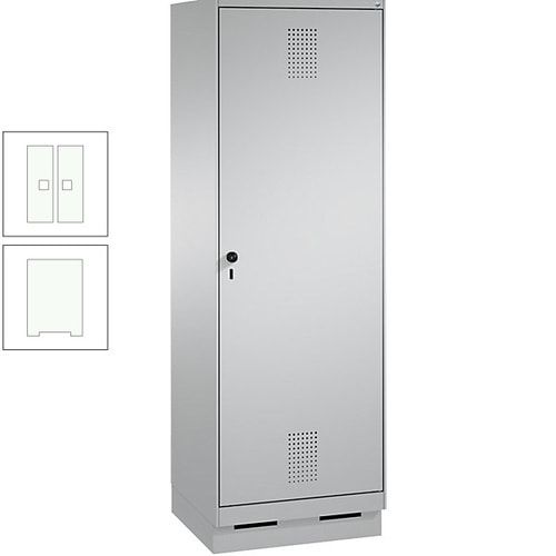 Doppel-Spind, Garderobenschrank, 1 Tür für 2 Abteile a 300 mm, Korpus anthrazitgrau, Türen anthrazitgrau, 1.800 x 600 x 500 mm (HxBxT)